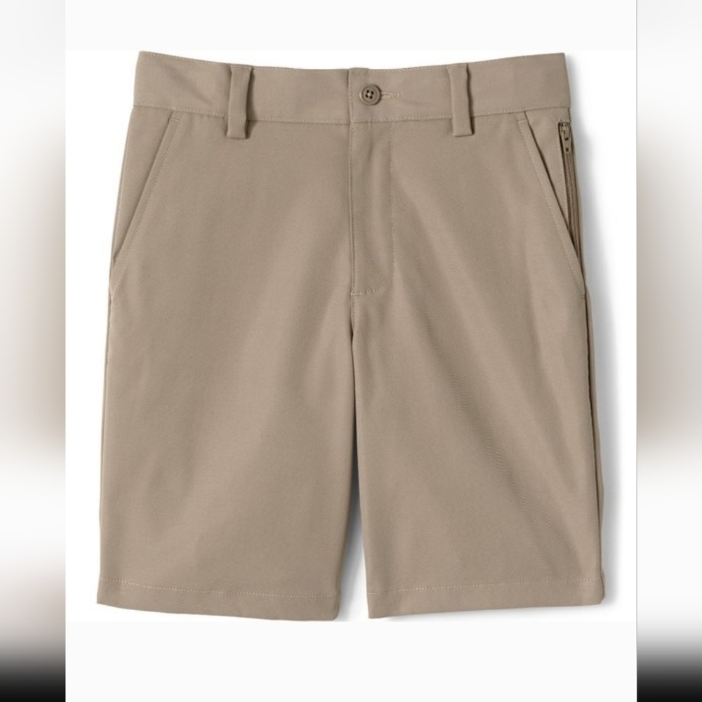 Lands' End boys school uniform active chino shorts, UN15, Very Good Used Cond.